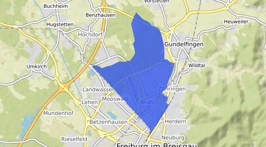 Bodenrichtwertkarte Freiburg im Breisgau Brühl